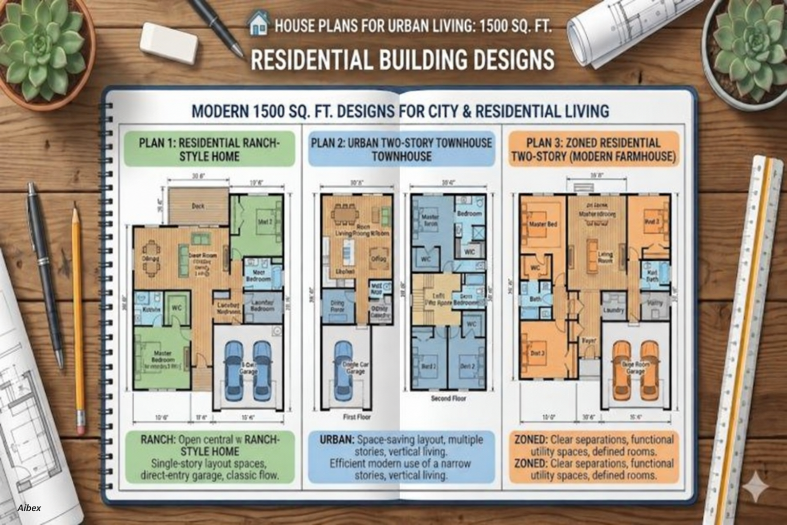 1500 Sq. Ft House Plans for Residential Buildings & Urban Living Spaces