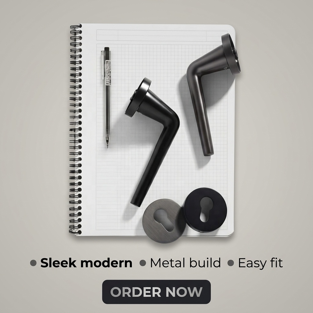 Modern Matte Black Interior Door Handle Split Base Lever Lock Quiet Bearing Easy Installation for Bedroom Bathroom Villa Hotel