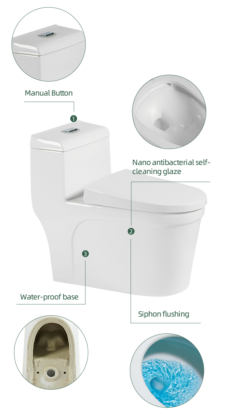 Siphonic Ceramic One Piece White Porcelain Italian Toilet Sanitary Ware Siphon Bathroom Cheap Toilets Flush System