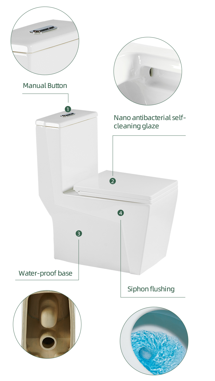 Guangdong One Piece Ceramic Hotel Bathroom Toilet Set Dual-Flush Floor Mounted Toilet Price