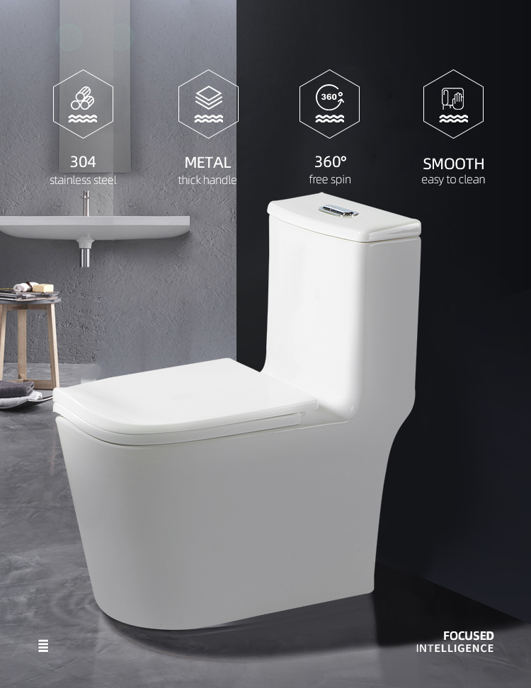 Function S-trap Types of Toilet Bowl Siphon Flushing Elongated Toilet Bowl High Quality One-piece Water Closet Toilet