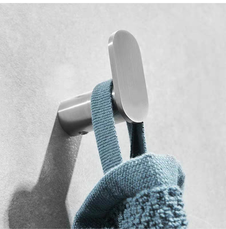 Black Bath Washing Room Robe Hanger Hook Modern Wall Mount Stainless Steel Clothes Hat Robe Hanger Hook