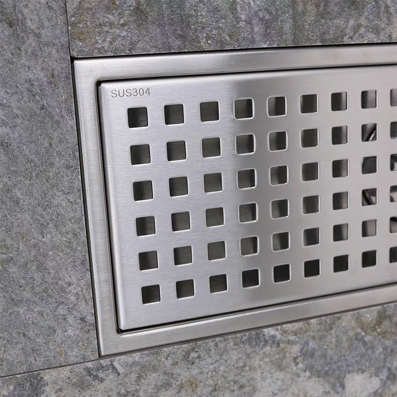 Bathroom Accessories Modern Floor Drain Rectangle Drainer 304 Stainless Steel Shower Floor Drain