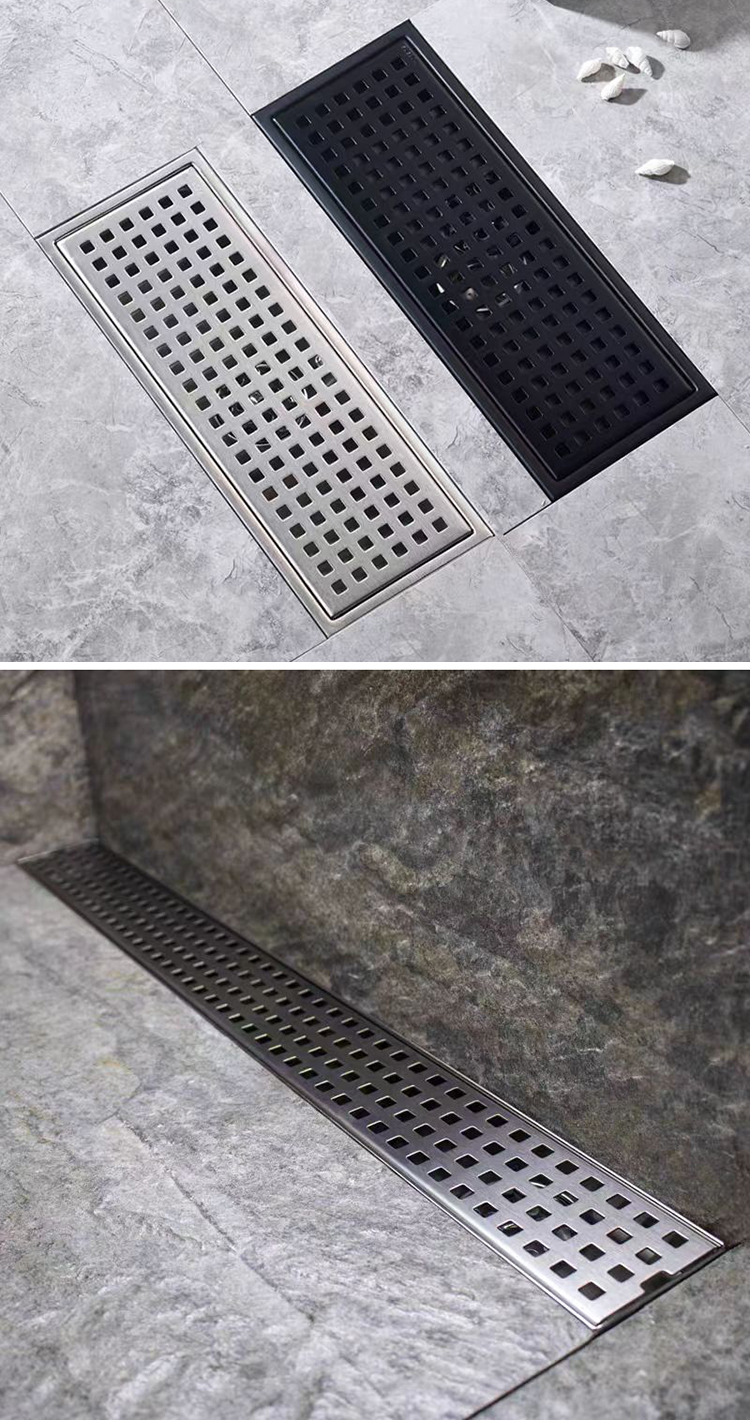 Bathroom Accessories Modern Floor Drain Rectangle Drainer 304 Stainless Steel Shower Floor Drain