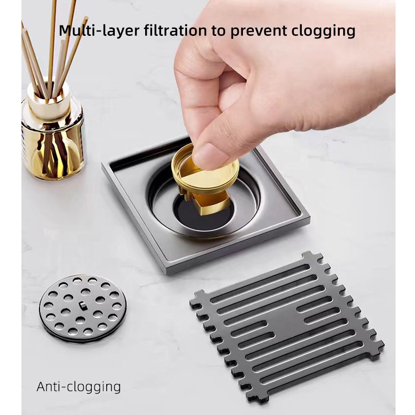 304 Stainless Steel Floor Drainer Bathroom Accessories Drains square Drainer Shower Floor Drain
