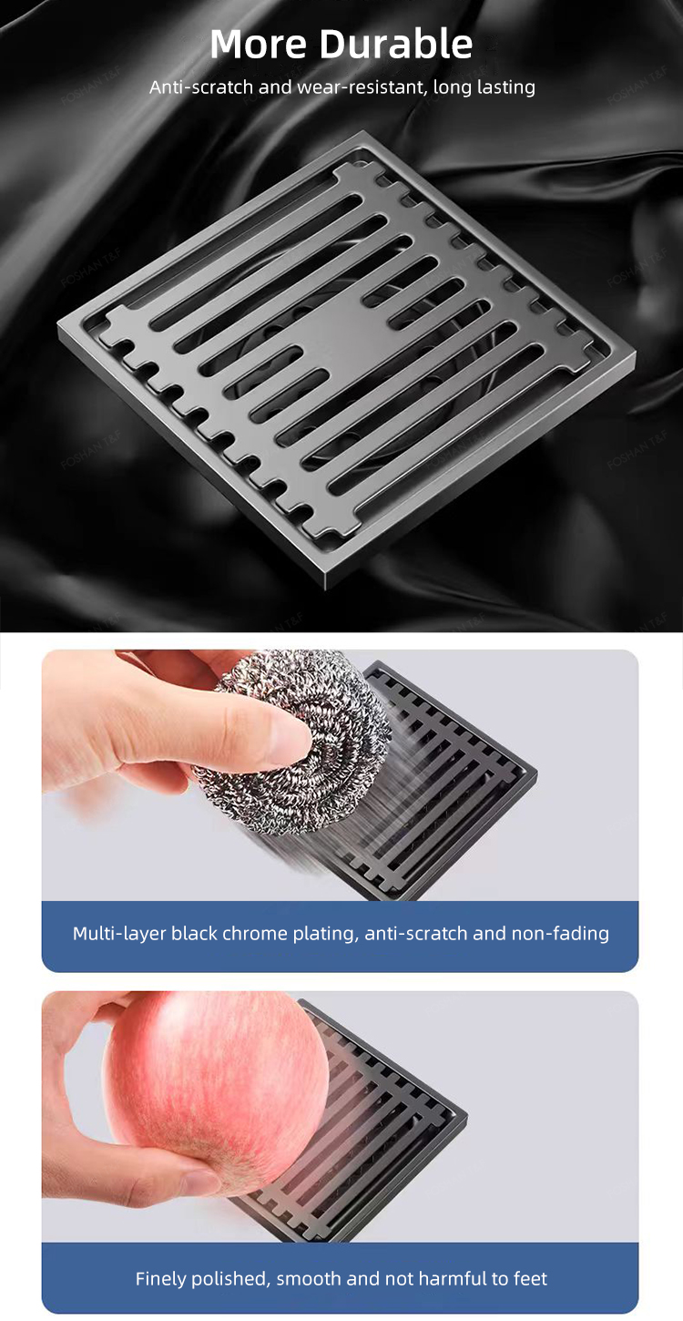 304 Stainless Steel Floor Drainer Bathroom Accessories Drains square Drainer Shower Floor Drain