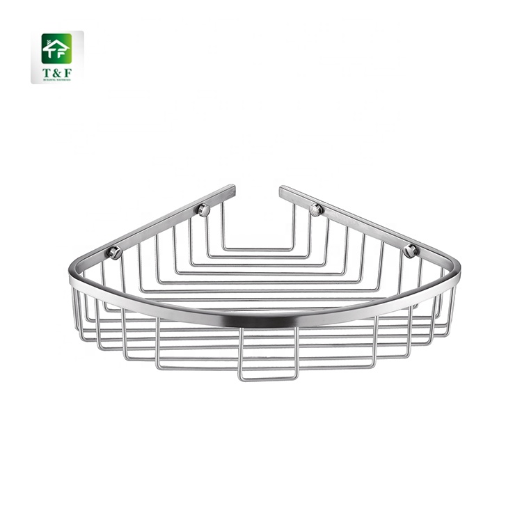 Bathroom Stainless Steel Bathroom Triangle Corner Shelf Washroom Single Layer Corner Basket