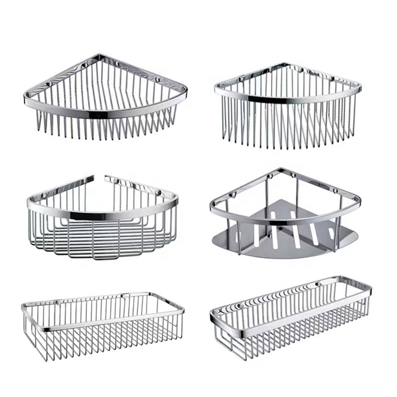 Bathroom Stainless Steel Bathroom Triangle Corner Shelf Washroom Single Layer Corner Basket