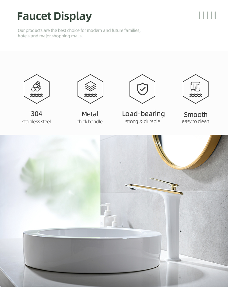 Manufacturer Sink Taps Bathroom Basin Water Faucets White Color Faucet Tap