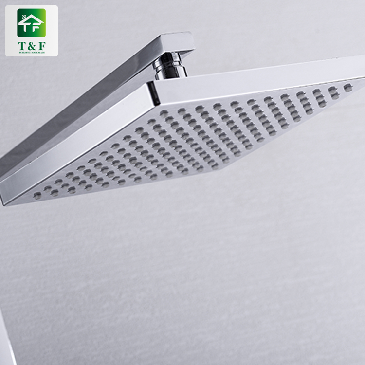 Modern Style Square Bathroom Bath Exposed Thermostatic Chrome Brass Shower Faucet Mixer Tap