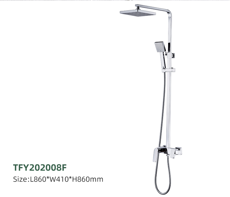 Modern Style Square Bathroom Bath Exposed Thermostatic Chrome Brass Shower Faucet Mixer Tap