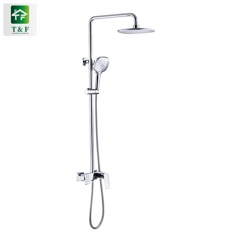 High Quality square Shape Single Hole Bathroom Faucet Set Bath Mixer Brass Shower Taps