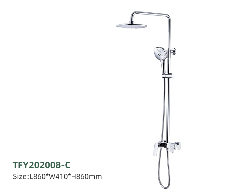 High Quality square Shape Single Hole Bathroom Faucet Set Bath Mixer Brass Shower Taps