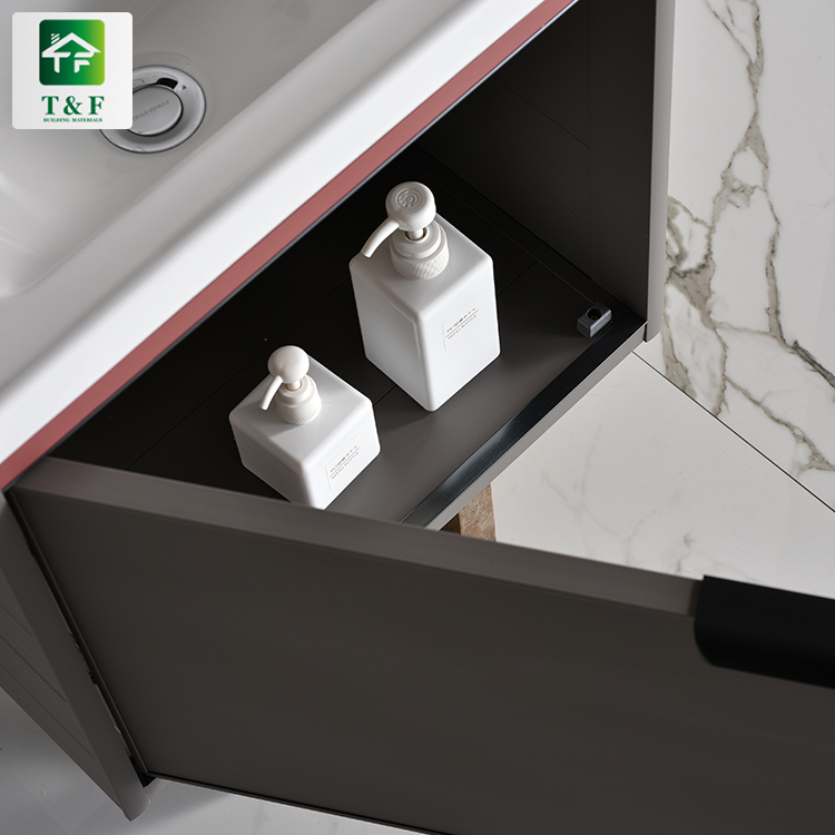 Hotel Basin Vanity Wall Mounted Bathroom Wash Brown Furniture Bathroom Vanity Cabinet