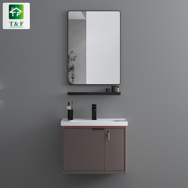Hotel Basin Vanity Wall Mounted Bathroom Wash Brown Furniture Bathroom Vanity Cabinet