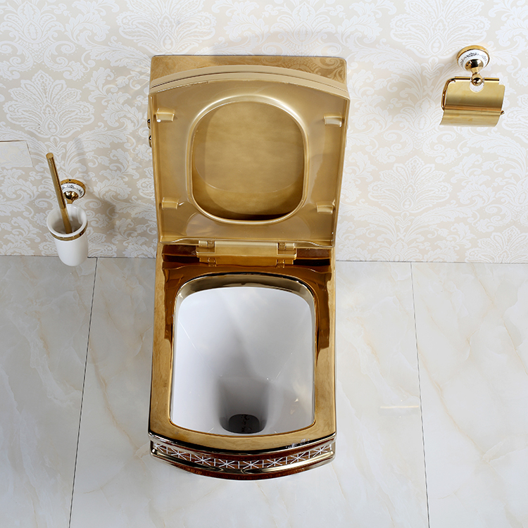 New Design Toilet Hot Selling Luxury Design Ceramic Plating Gold Color Bathroom Toilet