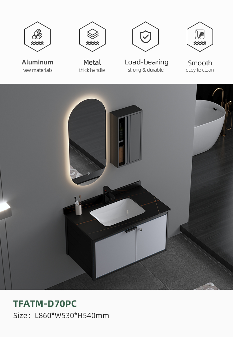 Wall Hung Single Washroom Basin Storage Cabinet Simple Style Waterproof Bathroom Vanity Cabinet