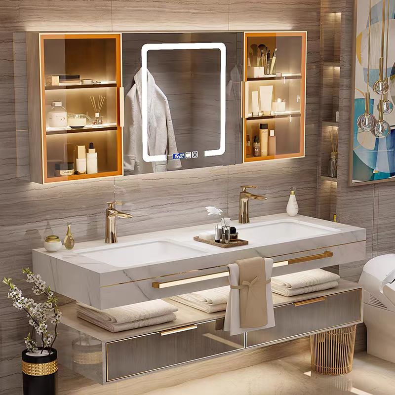 Wall Hung Single Washroom Basin Storage Cabinet Simple Style Waterproof Bathroom Vanity Cabinet