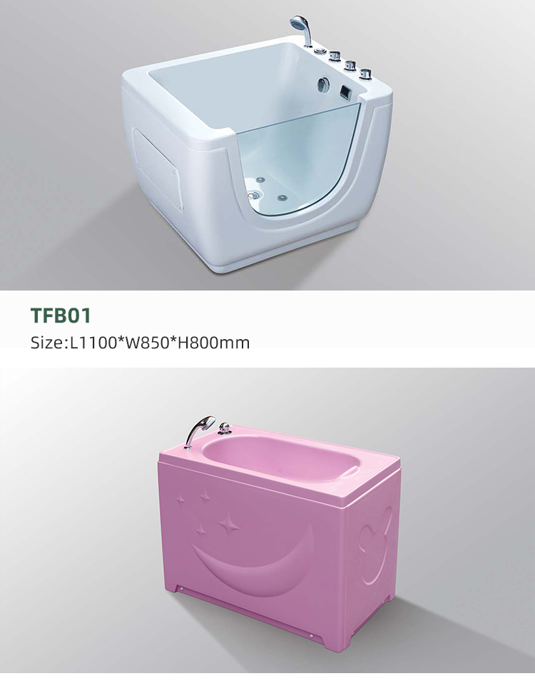 Hot Sale Baby Bathtubs White Surface Bathtub Acrylic Freestanding Square Soaking Bath Tub