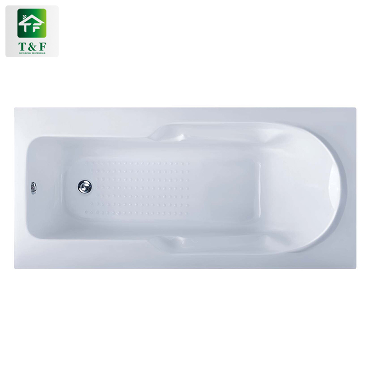 Embedded Acrylic White Automatic Drainage Pipeline New Bathtub Bath Tub Rectangle Bathtub