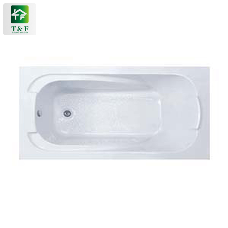 Embedded Acrylic White Automatic Drainage Pipeline New Bathtub Bath Tub Rectangle Bathtub