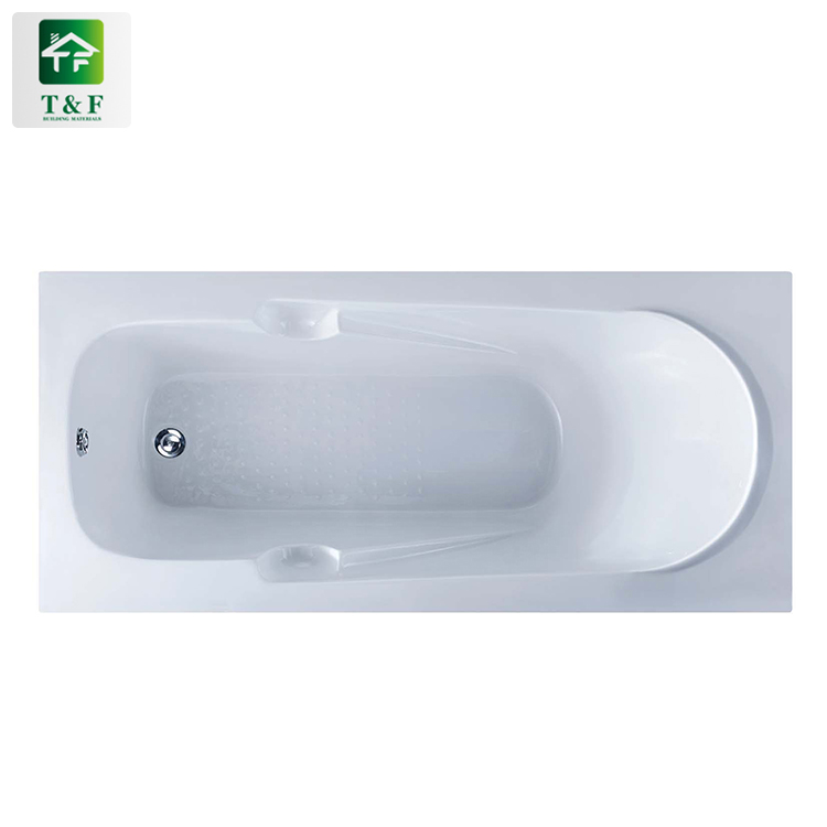 Modern Rectangle 1.4m White Acrylic Solid Surface Stone Drop-in Soaking Bathtubs
