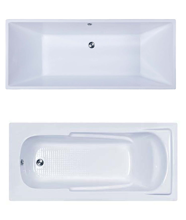 Modern Rectangle 1.4m White Acrylic Solid Surface Stone Drop-in Soaking Bathtubs