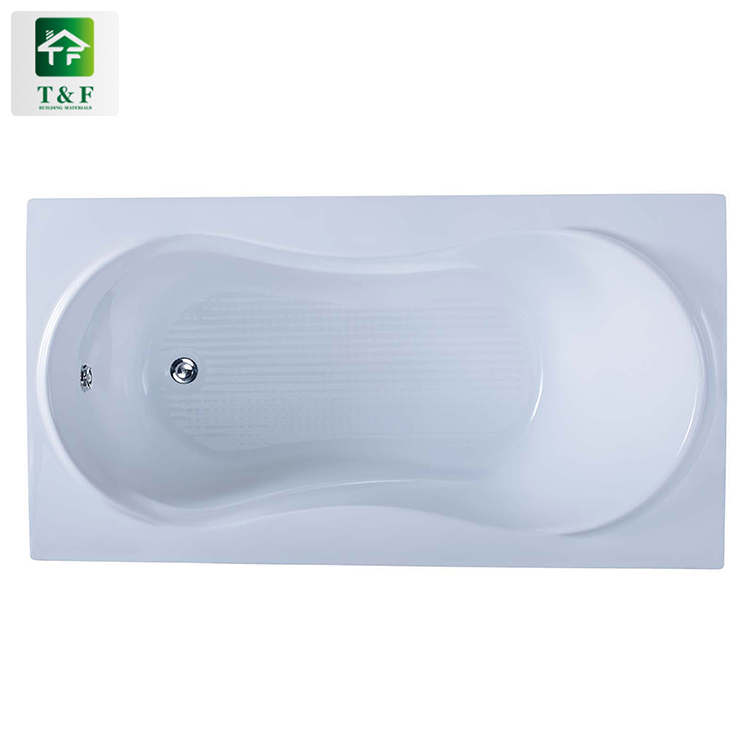 Custom Size Embedded 1-2 Person White Acrylic Smooth Surface Bathtub Oval Bath Tub