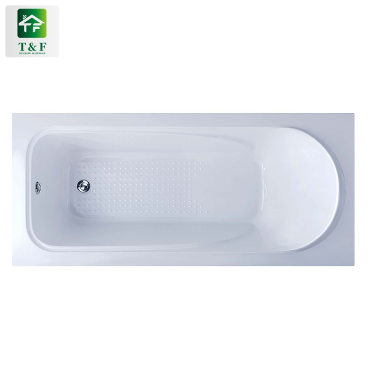 Custom Size Embedded 1-2 Person White Acrylic Smooth Surface Bathtub Oval Bath Tub
