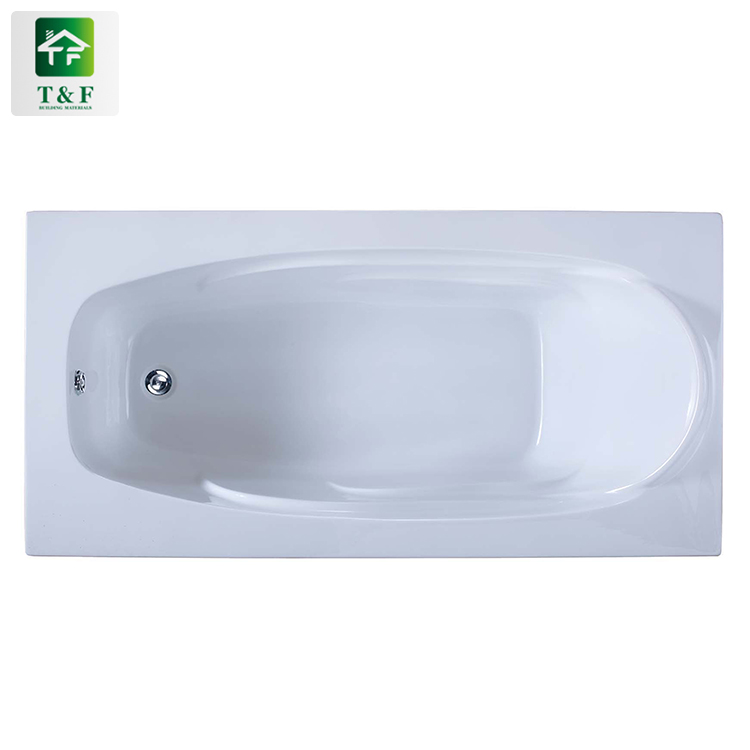 Acrylic Stone Dual-side Skirt (Left Skirt) Freestanding 1.7m Bathtub Rectangle White Surface Bath Tub