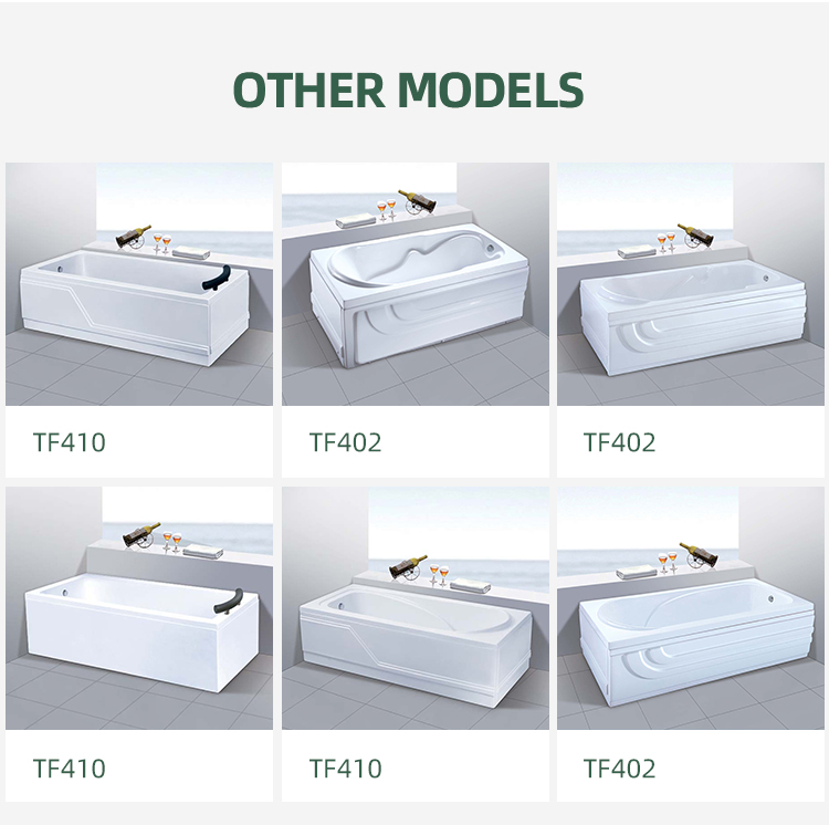 Modern Hotel One Person Soaking Irregular Bath Tub Bathroom Acrylic Three-side Skirt Bathtub