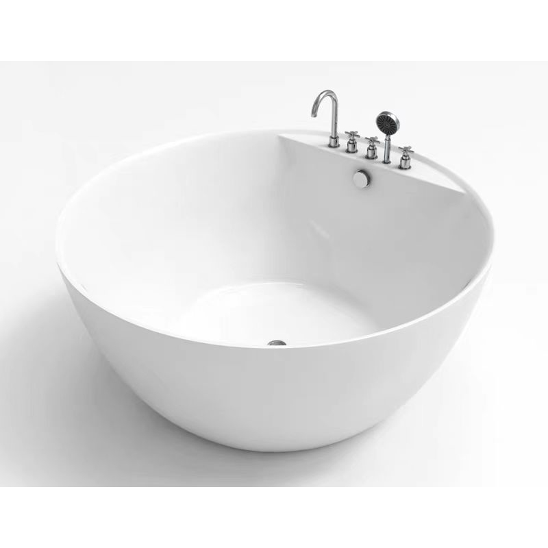 Villa Modern Black Appearance Bathroom Tub 1.6m White Acrylic Surface Freestanding Bathtub