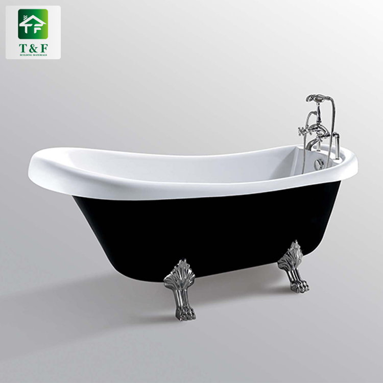 Bathroom Popular Seamless Acrylic Curve Freestanding Bathtub Surging Massage Stone Bath Tub