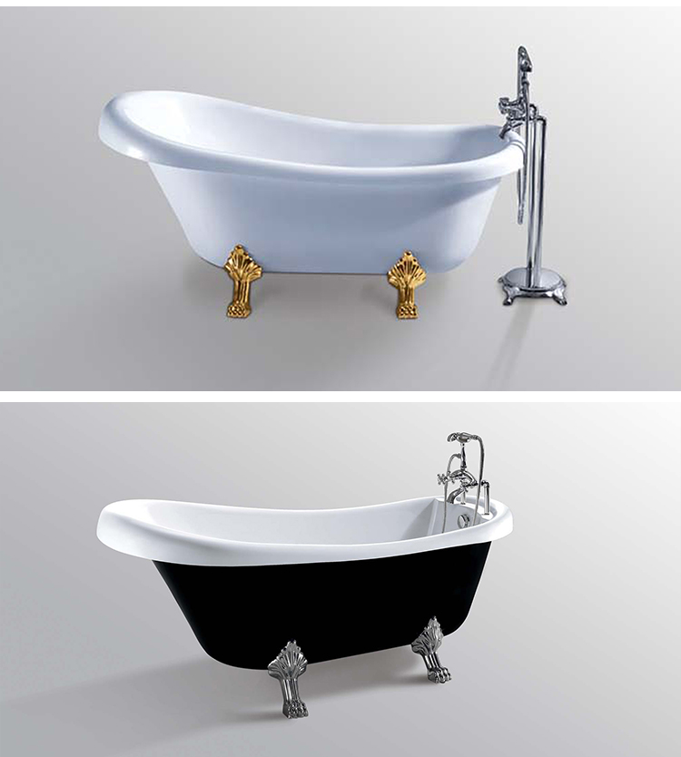 Bathroom Popular Seamless Acrylic Curve Freestanding Bathtub Surging Massage Stone Bath Tub