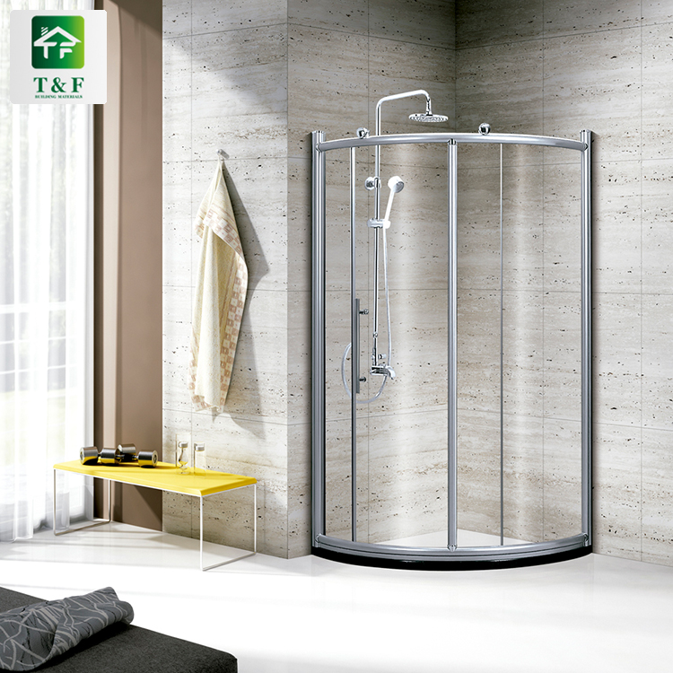 Modern Simple Sector Shower Room Tempered Sliding Glass Door Shower Enclosure Arc Shower