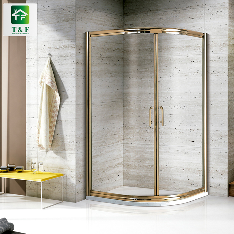 Modern Simple Sector Shower Room Tempered Sliding Glass Door Shower Enclosure Arc Shower