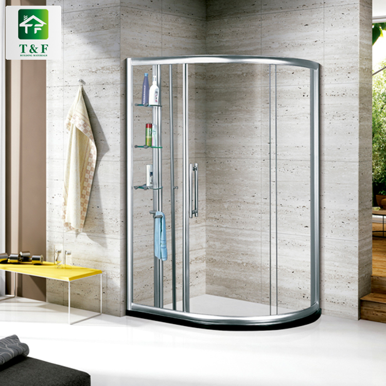 Modern Simple Sector Shower Room Tempered Sliding Glass Door Shower Enclosure Arc Shower