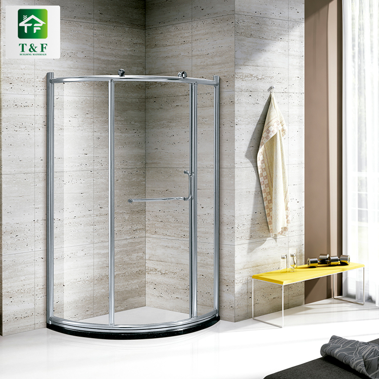 Modern Simple Sector Shower Room Tempered Sliding Glass Door Shower Enclosure Arc Shower