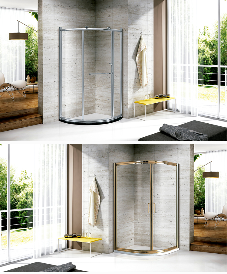 Modern Simple Sector Shower Room Tempered Sliding Glass Door Shower Enclosure Arc Shower
