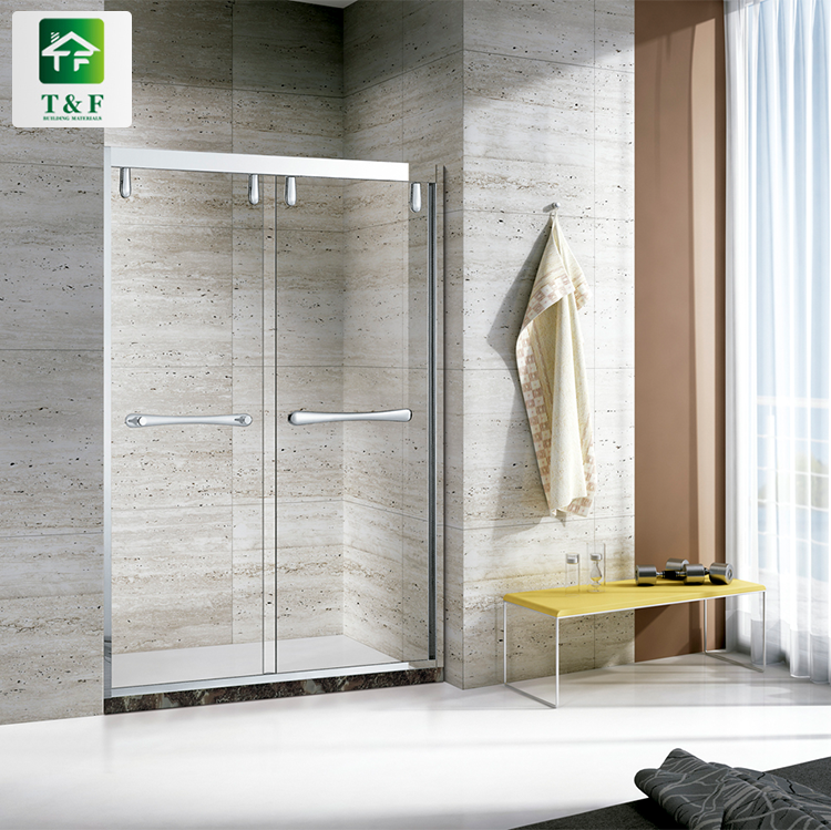 Bathroom Stainless Shower Enclosure Sliding Door Rectangle Acrylic Base Shower Rooms