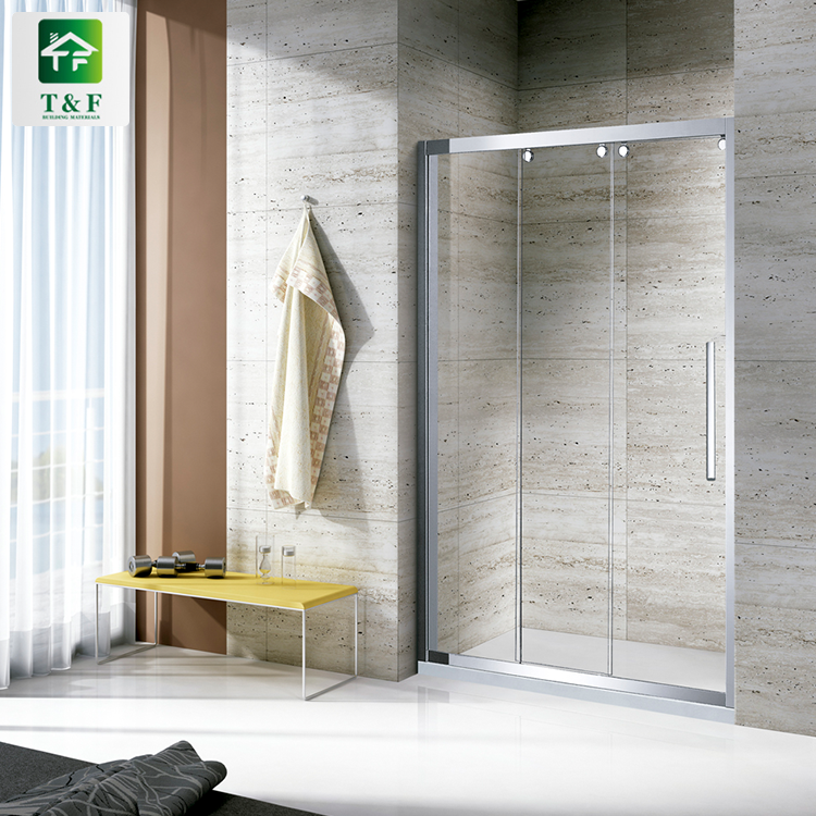 Bathroom Stainless Shower Enclosure Sliding Door Rectangle Acrylic Base Shower Rooms