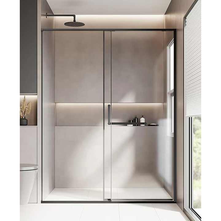 Bathroom Stainless Shower Enclosure Sliding Door Rectangle Acrylic Base Shower Rooms