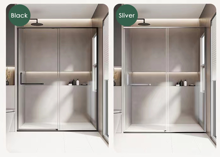 Bathroom Stainless Shower Enclosure Sliding Door Rectangle Acrylic Base Shower Rooms