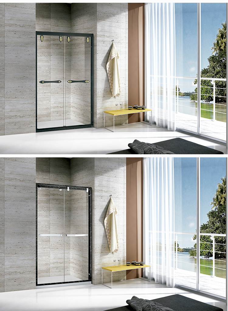 Modern Straight Shape Shower Enclosure Room Glass Door Rectangle Shower Room for Small Bathrooms