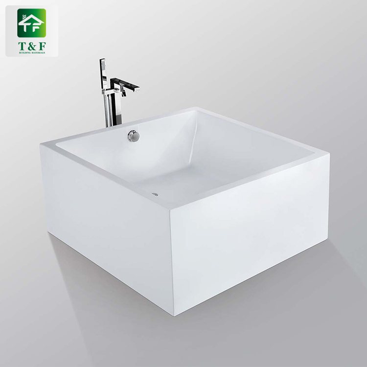 China Bathroom Hot Tub Porcelain White Floor-standing 1.5m Irregular Soaking Acrylic Whirlpool Bathtub