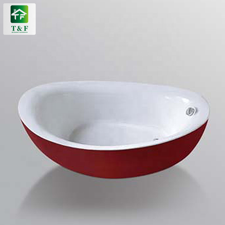 China Bathroom Hot Tub Porcelain White Floor-standing 1.5m Irregular Soaking Acrylic Whirlpool Bathtub