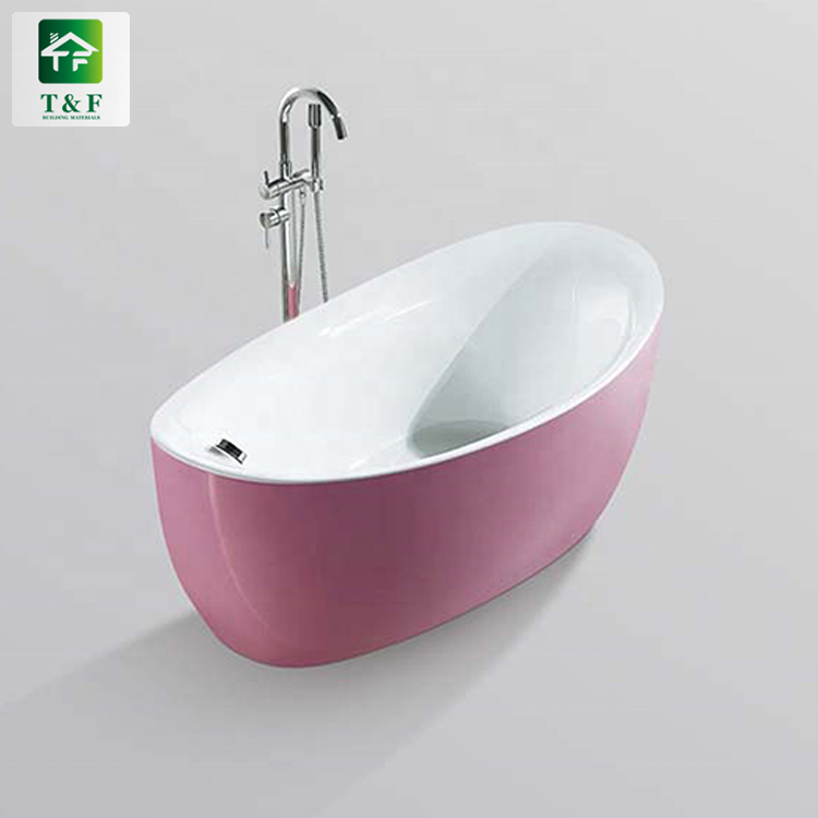 China Bathroom Hot Tub Porcelain White Floor-standing 1.5m Irregular Soaking Acrylic Whirlpool Bathtub