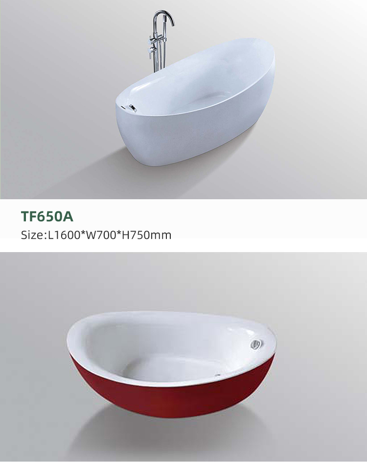 China Bathroom Hot Tub Porcelain White Floor-standing 1.5m Irregular Soaking Acrylic Whirlpool Bathtub