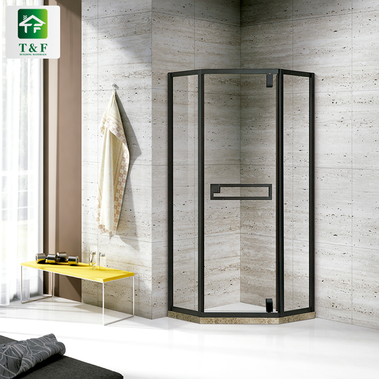 High Quality Hinge Door 8mm Tempered Glass Bathroom Shower Room with Stainless Steel Frame Rectangle Shower Room