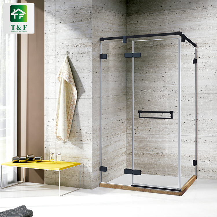 High Quality Hinge Door 8mm Tempered Glass Bathroom Shower Room with Stainless Steel Frame Rectangle Shower Room